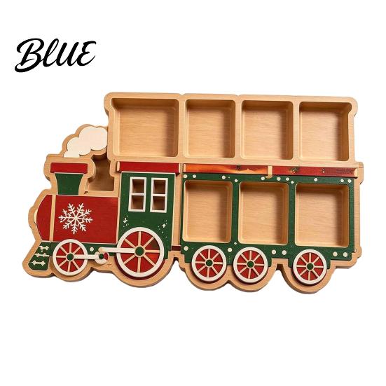 Festive Fruit Dish with Compartments Christmas Tree Serving Platter, Wooden Snack Tray for Holiday Parties, Multi-Compartment Food Display Creative