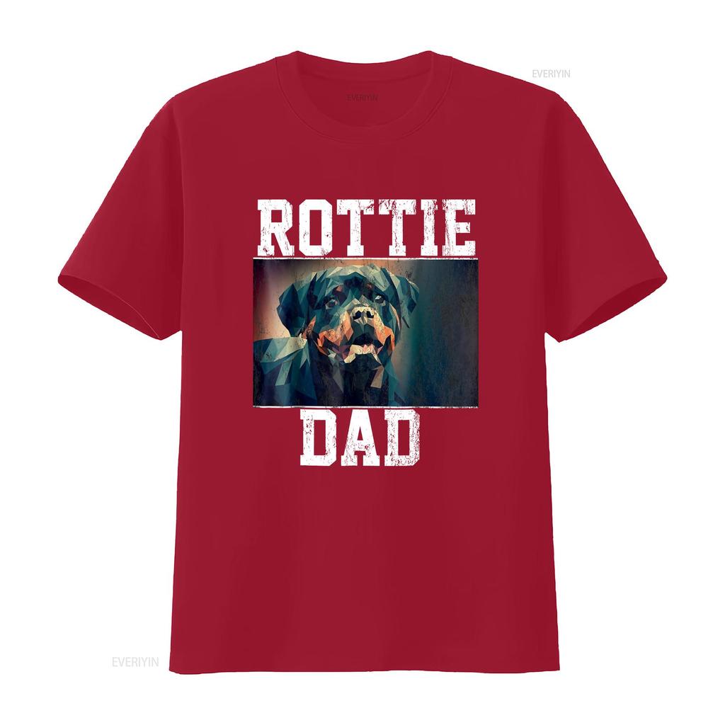 Rottweiler Dad T Shirt For Rottie Lover vintage Washed graphic Top For Everyday Wear Comfortable designer clothes homme