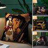 Anime Cowboy Bebop-Mädchen Cool Kissenbezug Komfort Sofa Bett Seidig elegant Unsichtbarer Reißverschluss Dekorative Kissenhülle
