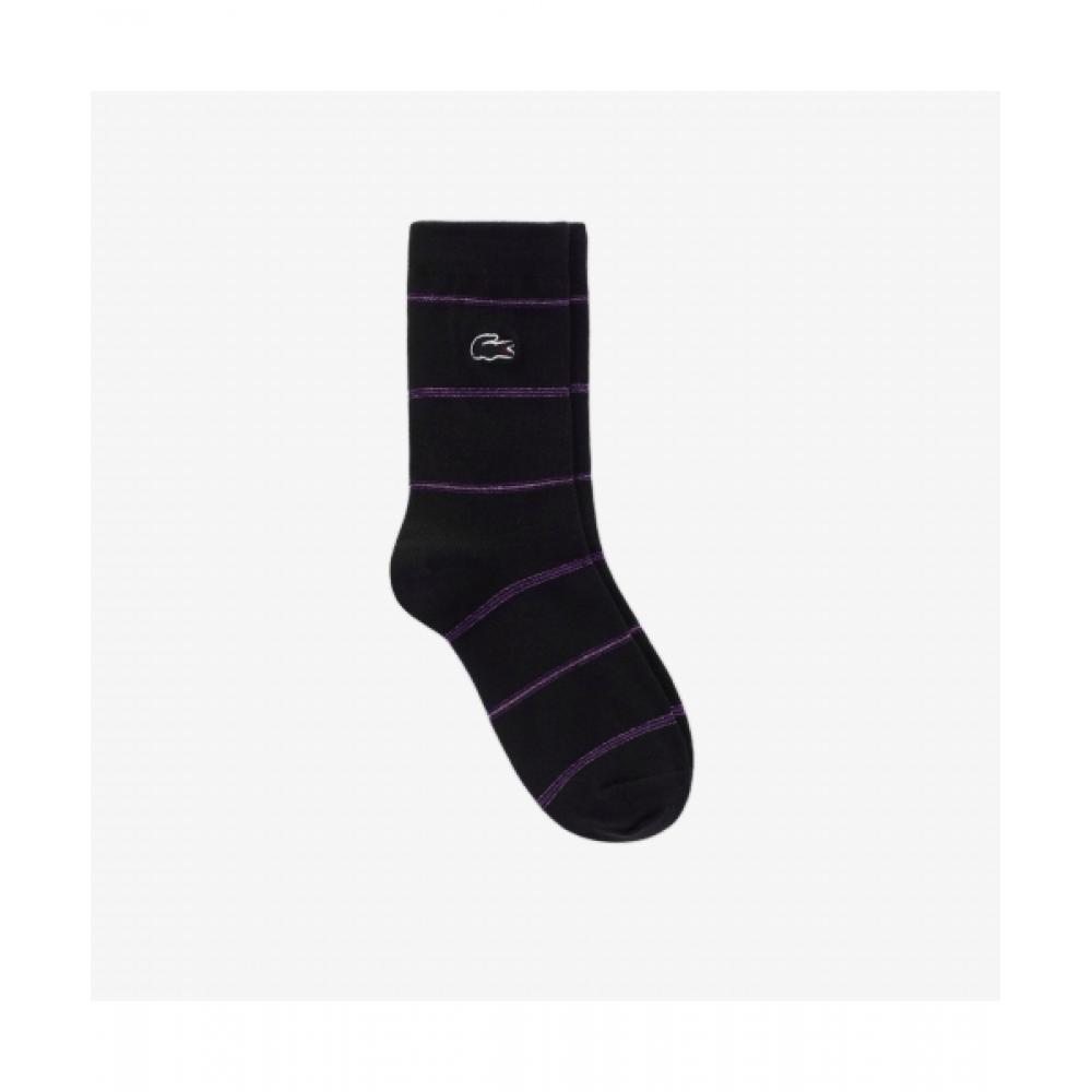 

LacoSte Women S Lurex Mid Thigh SockS [black] 0TU