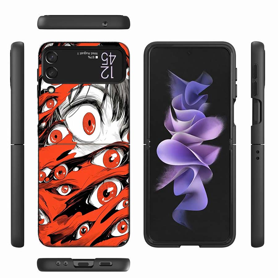 Devil Fear, Red Eye Dense Phobia Phone Case For Samsung Z Flip 6 7 5G Z Flip 5 Galaxy Z Flip 3 4 5G ZFlip Shockproof Hard Cover