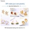 12.5mm*10mm 14K Gold Plated Brass Half-Moon Ear Stud Earrings With 3mm Close Ring DIY Earrings Making Supplies