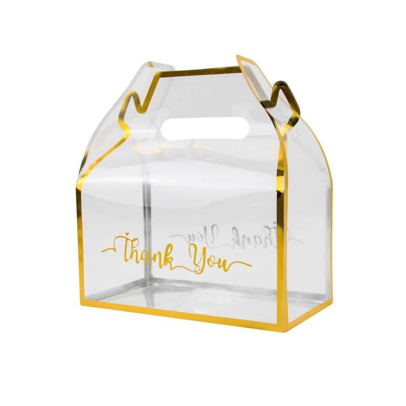 

WTEMPO 12 шт. Прозрачные подарочные коробки для вечеринок с ручкой, складные, для упаковки повседневных подарков, коробки для демонстрации кукол/цветов 12pcs золотой