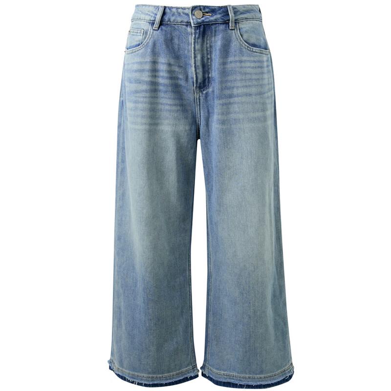 Sancai 2025 Autumn Sky Blue Straight Leg Drapey Jeans