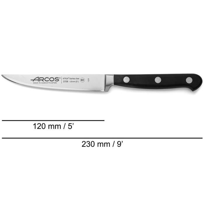 Couteau À Steak - ARCOS - Opera - 120 Mm - Acier Inoxydable Forgé Nitrum® - Résistant À La Corrosion