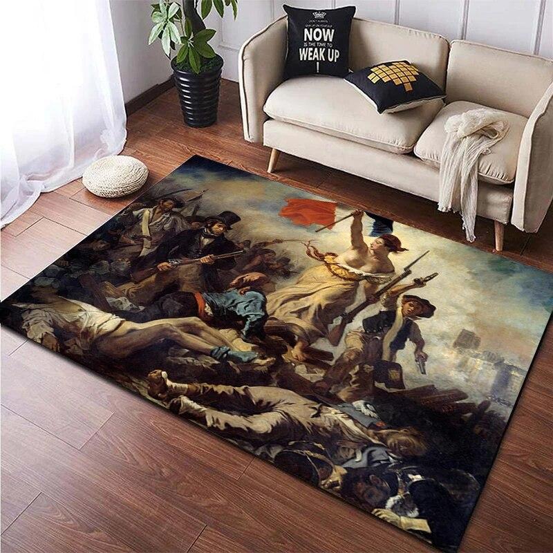 Famous Paintings Art Printed Large Area Rug Soft Carpet Home Decoration Mats Dropshipping Rugs and Carpets for Home Living Room