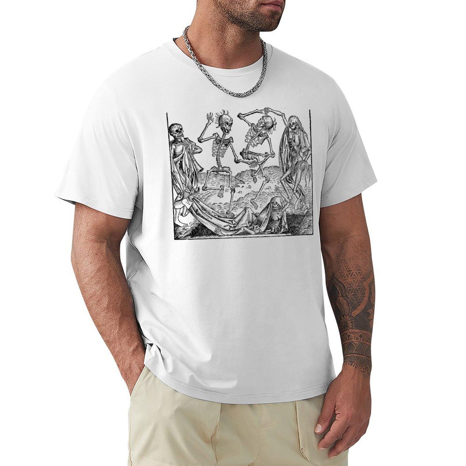 Dance Of Death Dance Of Macabre Black Print Tshirt Casual Daily Outfit Tshirt S