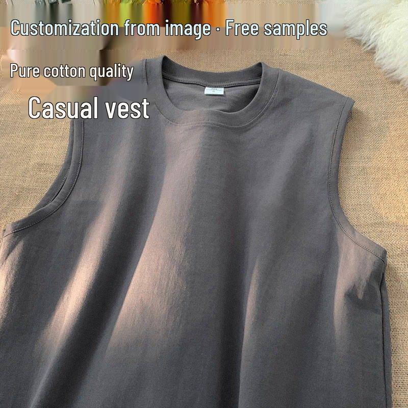 Men s Cotton Sleeveless White Sports Vest M (100-110 Jin)