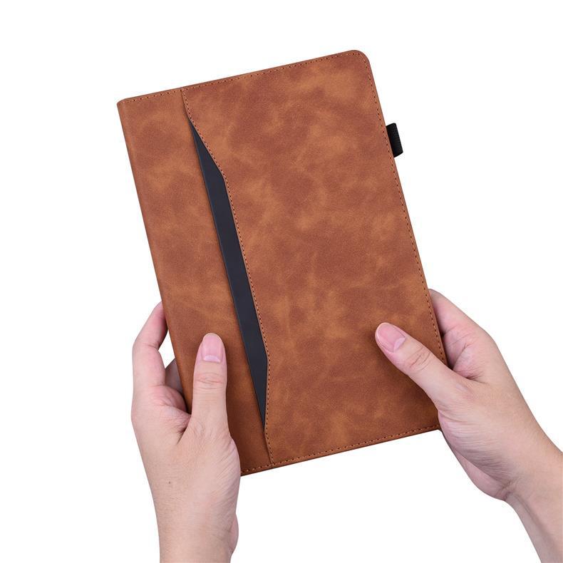 Samsung Tab A11 Plus 11-inch Leather Case with Card Slot and Stand, Frosted Patchwork Design