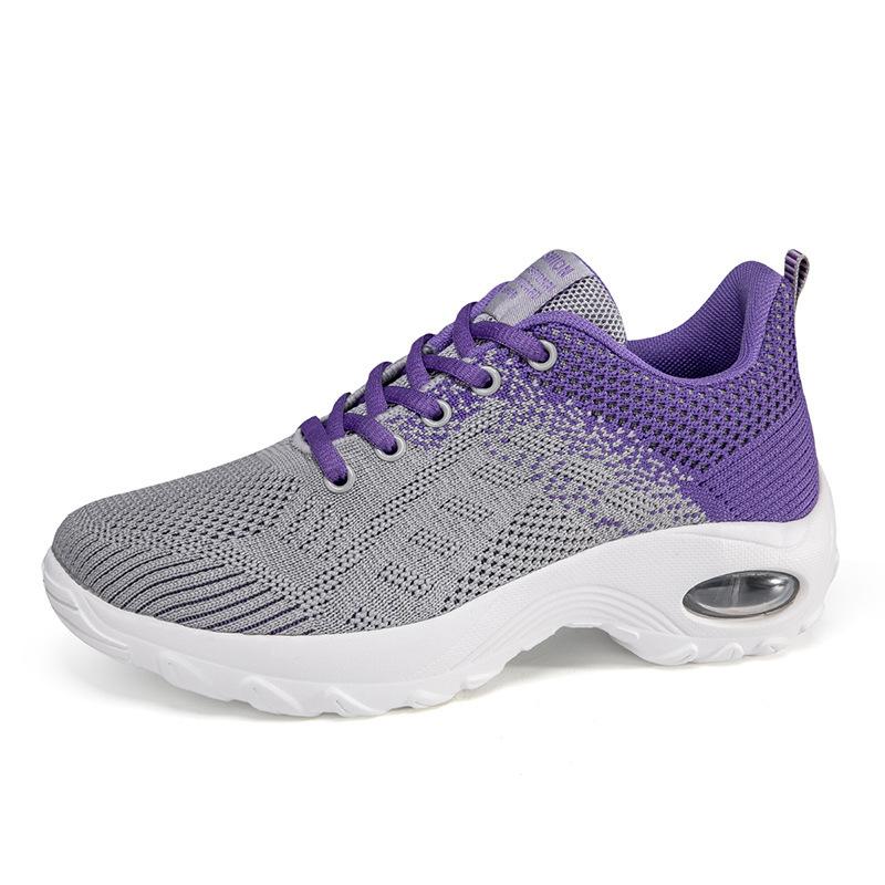 Large size new fashion casual shoes air cushion flying woven women's shoes sports shoes breathable mesh shoes heightening rocking shoes