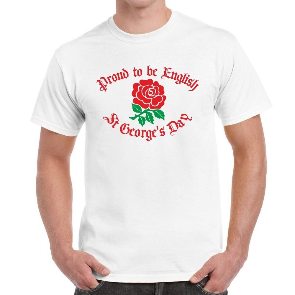St Georges Day TShirt Proud To Be English Red Rose Christian Church T Shirt