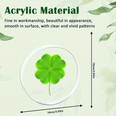 Four Leaf Clover Paperweight - Positive Motivational Desk Gift for All