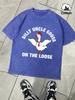 Silly Uncle Goose On The Loose Design Washed T Shirt Men Summer Loose Tops Soft Cotton Fashion Short Sleeve Unisex Retro Tee