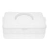 2 Layer Double Stackable Egg Tray with Lid and Handle Clear Portable Refrigerator Egg Container for 48 Eggs Holiday Party