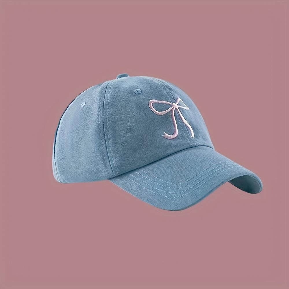 1 pieza Gorra de Béisbol Ajustable con Lazo Lindo, Diseño Rosa Dulce y Romántico, Hecha de Poliéster Ligero, Adecuada para Uso Casual