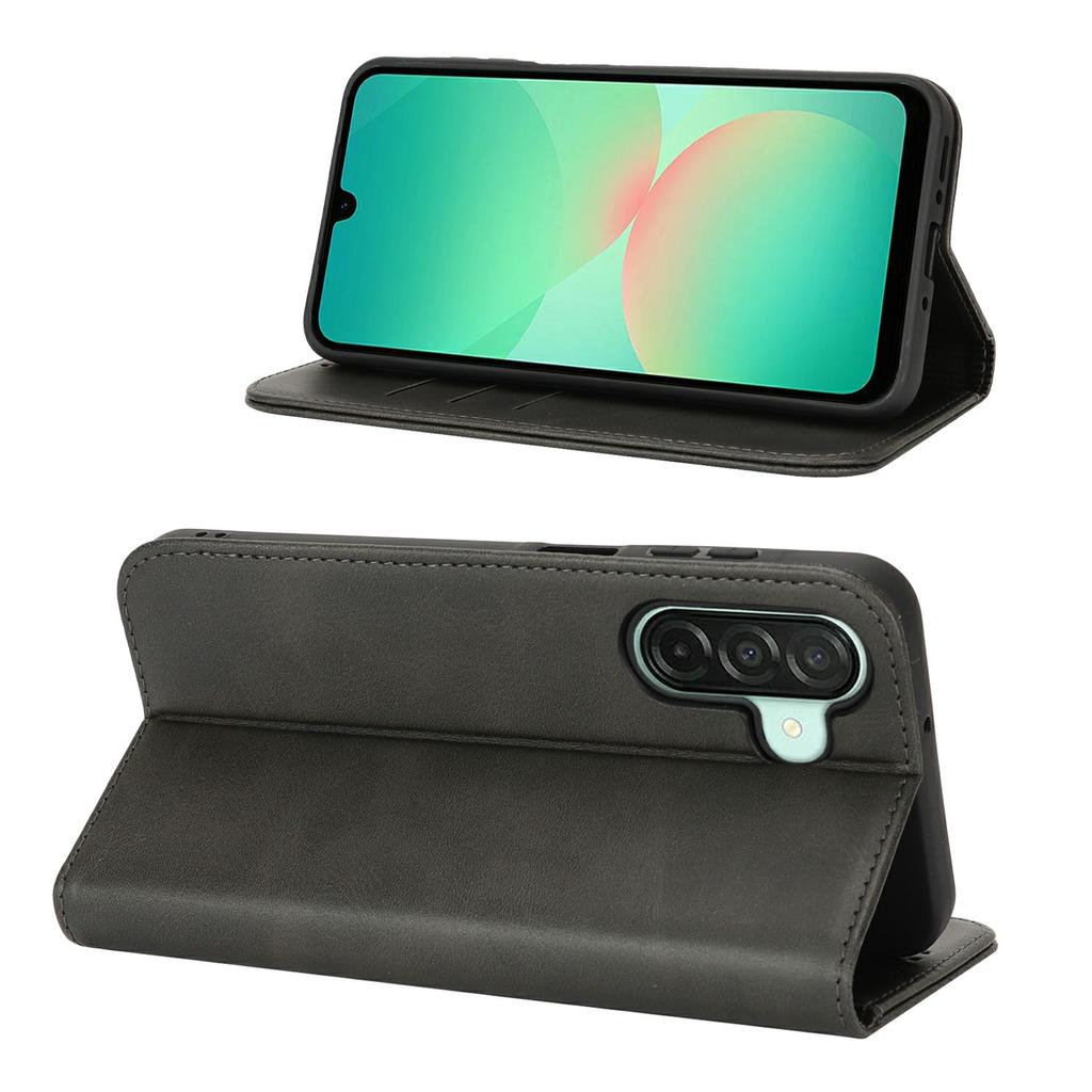 For Samsung Galaxy A26 5G Case PU Leather Calf Textured Magnetic Closing Smart Phone Cover