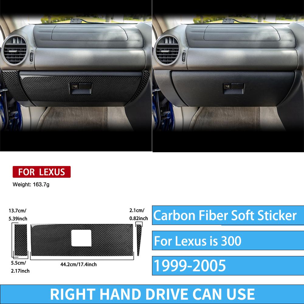 Real Carbon Fiber Car Accessories Gear Shift Set Trim Cover Soft Sticker For Lexus is 300 1999 2000 2001 2002 2003 2004 2005