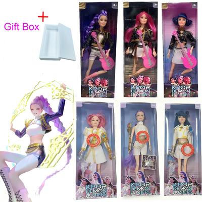 Fashion Dolls K-Pop Demon Hunters Fashion Dolls with Musical Instruments Desktop Collection Ornaments Toys Gifts Festival Gifts