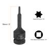 T20-T100 Torx Bit Socket 1/2" Drive 6 Point Torx Star Screwdriver Socket Adapter CR-MO Steel Lengthen Impact Bit Sockets