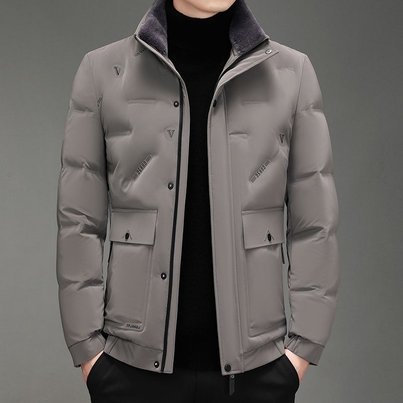 Down Jacket Men's Winter Fashion Stand Up Collar White Duck Down Warm Jacket Winter Style