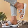 New Women Open Toe Casual Slippers  Breathable Outdoor Beach Platform Sandals Plus Size Solid Color Wedges Shoes Sandalias