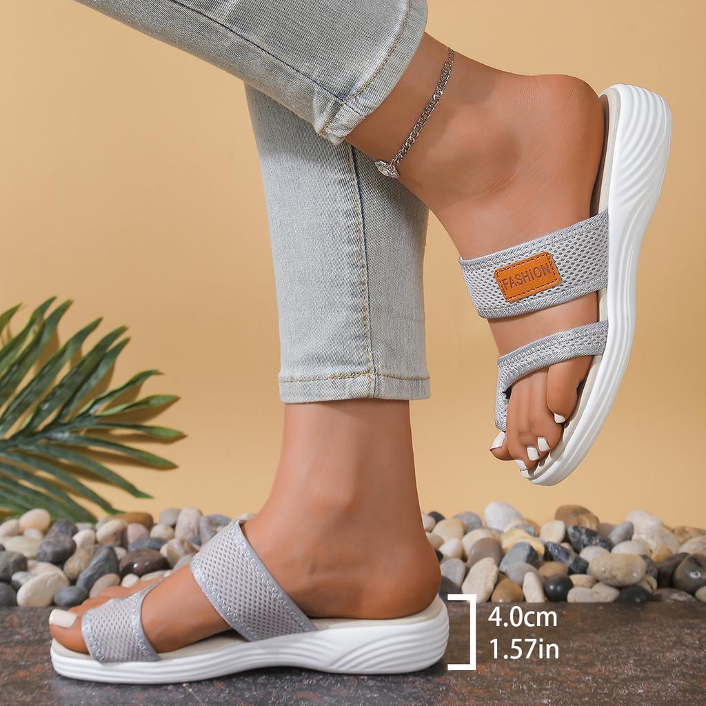 New Women Open Toe Casual Slippers  Breathable Outdoor Beach Platform Sandals Plus Size Solid Color Wedges Shoes Sandalias