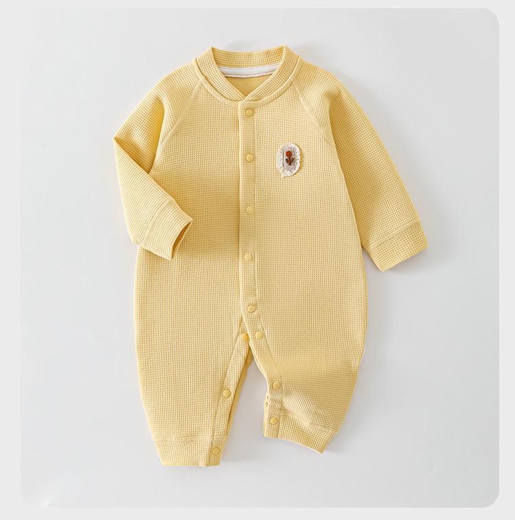 Class A Baby Waffle Long Sleeve Romper - Spring/Autumn Newborn Bodysuit