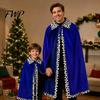 Velvet Halloween Cloak King Robe Costume for Kids Adults, Queen Royal Cosplay Cape, Medieval Soft Drape Cape Viking Prince Dress Up Accessory Cosplay,