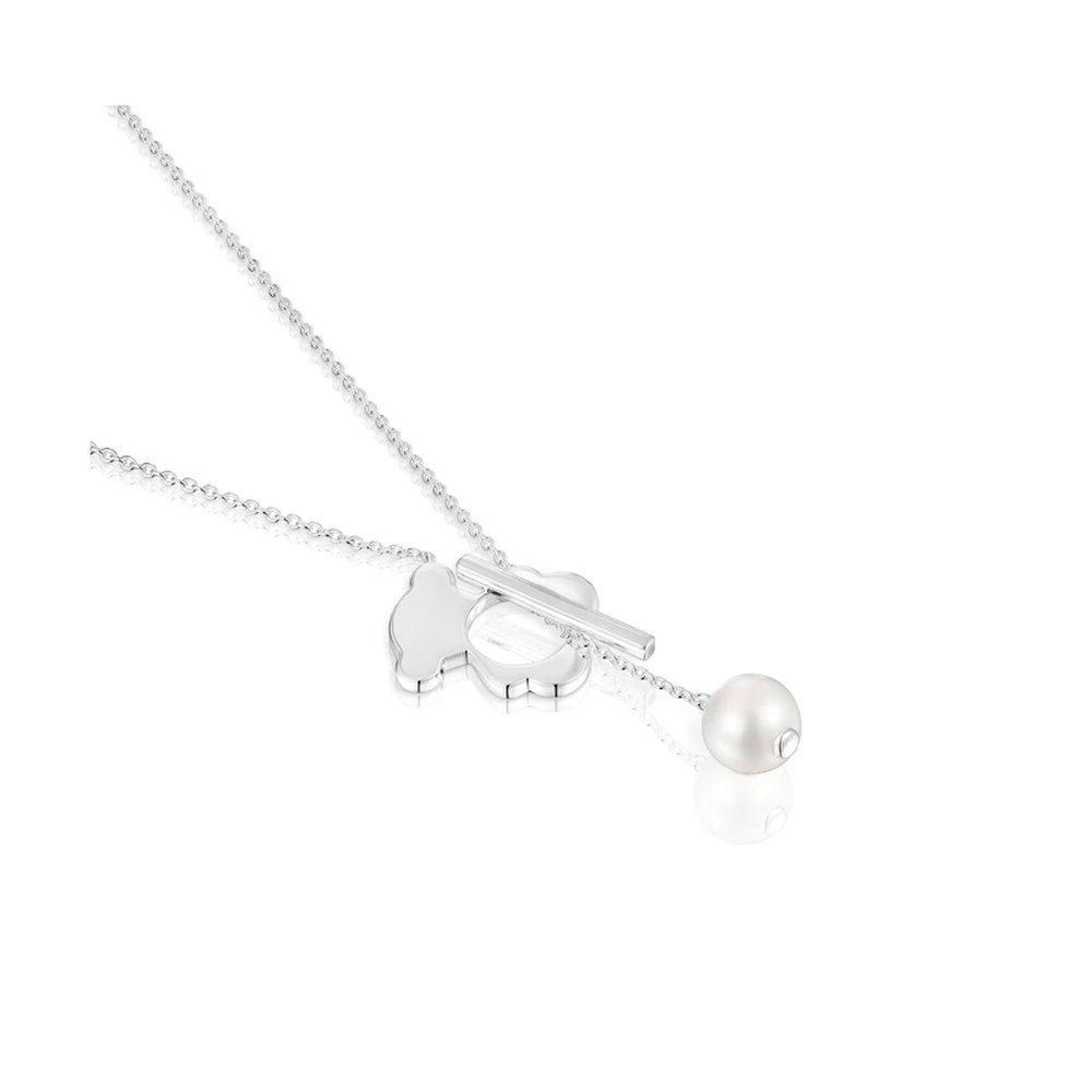 Short Silver Bear Necklace Cultivated Pearl I-Bear/ Short Silver Bear Necklace 1004126800