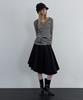 Unessin Asymmetric Cutting Midi Skirt_Black