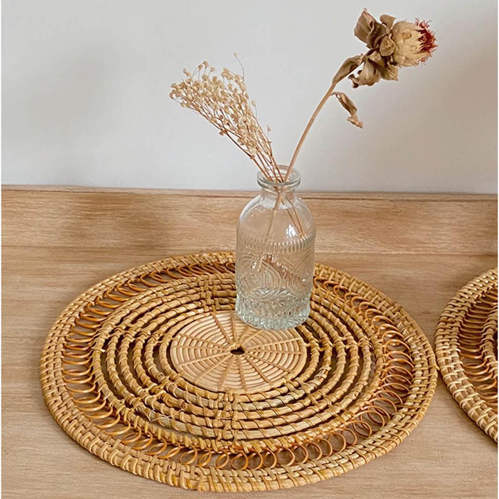 Hollowed Out Nordic Woven Wall Hanging Bamboo Woven Rattan Wall Basket Decor Delicate Workmanship Desktop Decoration