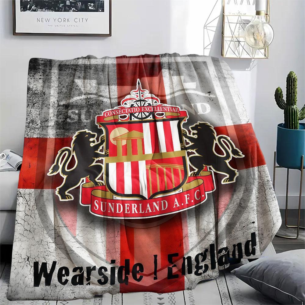 Sunderland Printed Flannel Blanket, Soft Throw for Bedroom Sofa, Washable, Fan Merchandise, Great Gift.