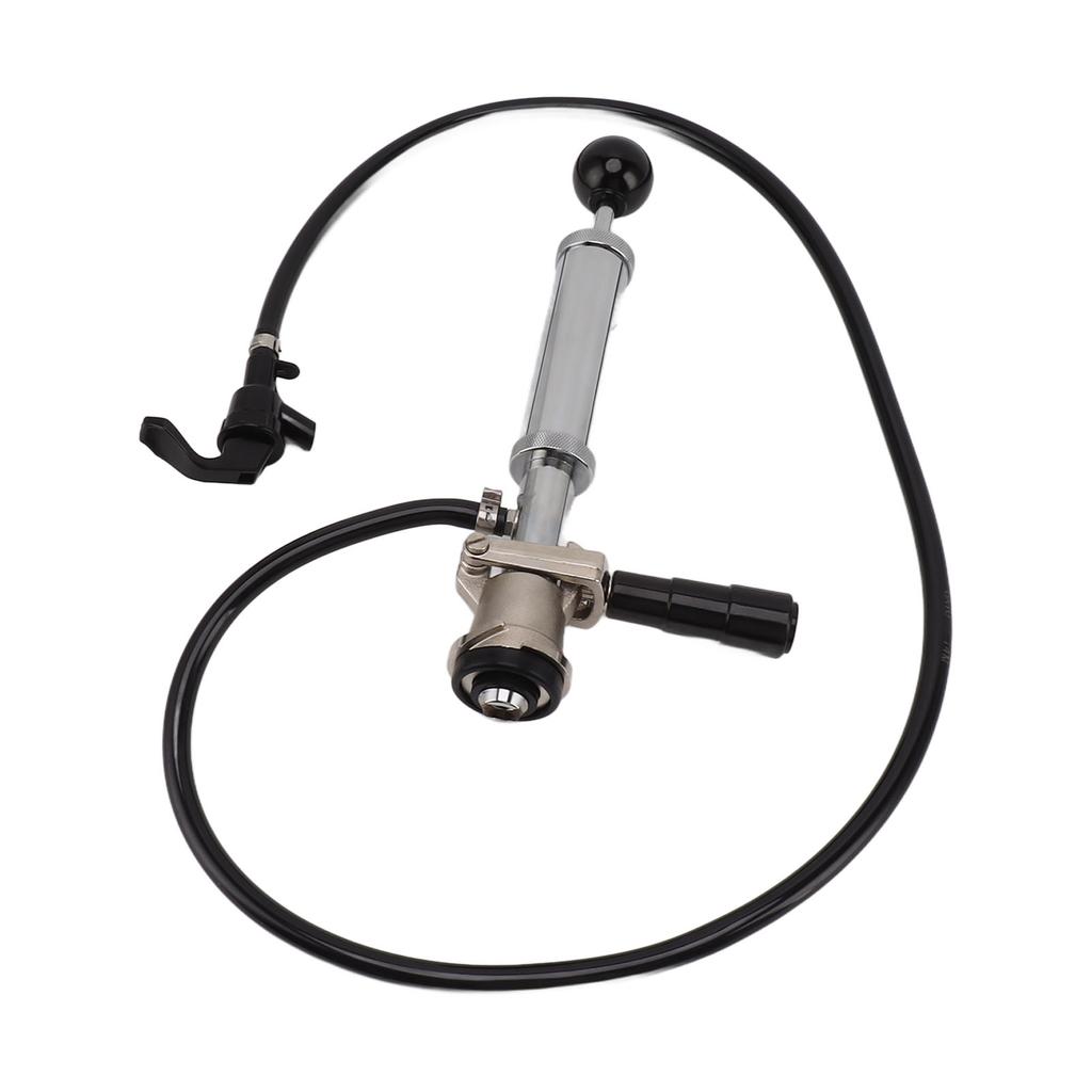 Beer Keg Pump 4in D System Chrome Iron Easy Operation Tight Sealing Keg Tap with Faucet Hose for