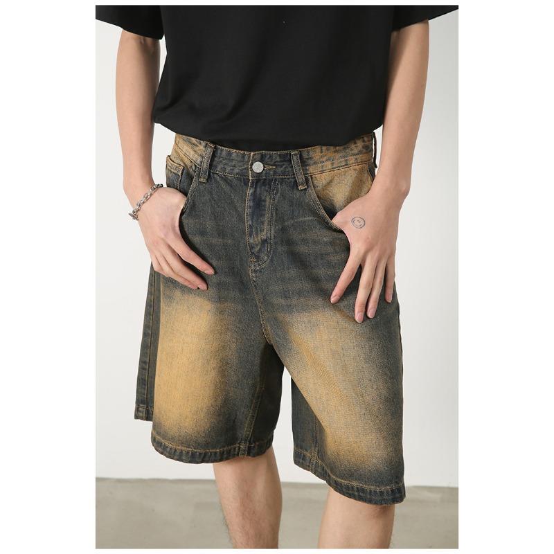 Trousers Denim Shorts Men's Summer Five-minute Pants Loose Versatile Casual Pants Straight Loose Jeans for Men Fashionable and Comfortable Pants