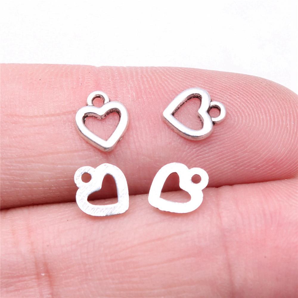 Charms Openwork Heart Pendants Vintage Jewelry Supplies QC068