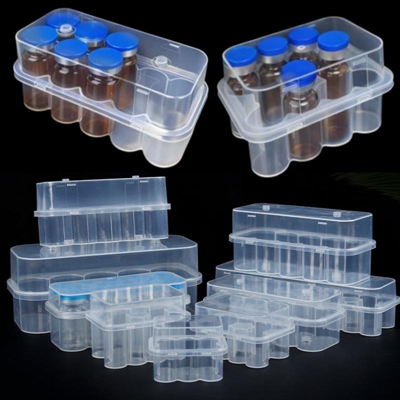 3/5/7/10mL Vial Storage Case Mini Transparent Peptide Storage Case Vial Stackable Refrigerator Storage Box for Lab & Home Use