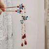 Dancing Butterfly Hairpin Vintage Chinese Metal Tassel Step Shake Clip Bun Colorful Retro Hair Jewelry with Classical Elegance