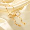 Stainless Steel Bow Necklace For Women Girls Minimalist Fashion Female Gold Color Jewelry Accessories Gift 2025