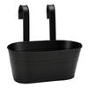 4PCS Black Metal Hanging Flower Pots Drainage Holes Long Slot Wrought Hanging Flower Pots For Garden Balcony