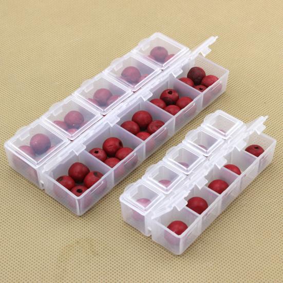 Caja de almacenamiento a prueba de polvo, ahorro de espacio, 2 tamaños, estuche de joyería fácil de llevar, suministros para manualidades