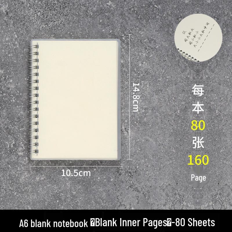 Creative Transparent Spiral Notebook - A6, A5, B5 Grid, Lined, Blank, Cornell Layouts