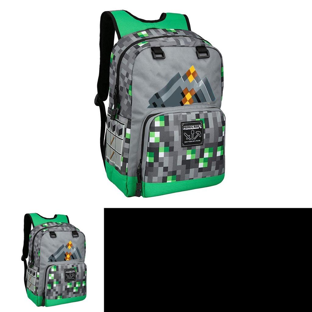 Minecraft Tile Backpack For School And Travel With Quilted Accents And Zip Closure