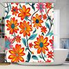Vibrant Floral Fiesta: Colorful Artistic Shower Curtain for a Lively and Creative Bathroom Décor