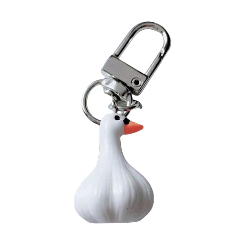 Creative Garlic Shaped Keychain Garlic Duck Keychain Eye Catching Key Accessory Cartoon Key Holder Suitable for Daily 1
