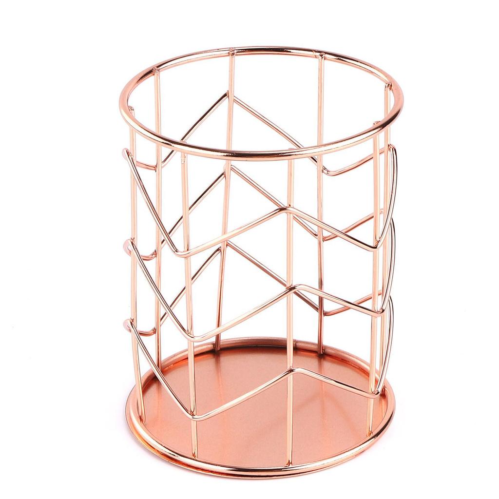 INS Style Metal Desktop Organizer: Multifunctional Pen, Stationery, Office Supplies, and Makeup Brush Holder