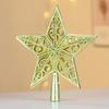 Xmas Tree Topper Plastic Hollowed-Out Sparkling Star Festival Party DIY Decoration Accessories Top Pentagram Christmas Decoration Holiday Supplies