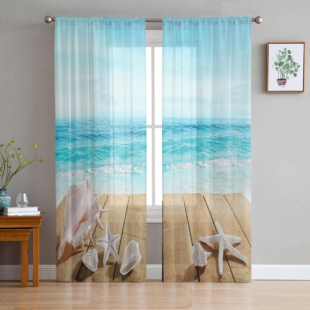 Window Openings Rocks Seaside Views White Tulle Curtains For Living Room Bedroom Space Space Children Room Kitchen Area Window Decor Sheer Voile