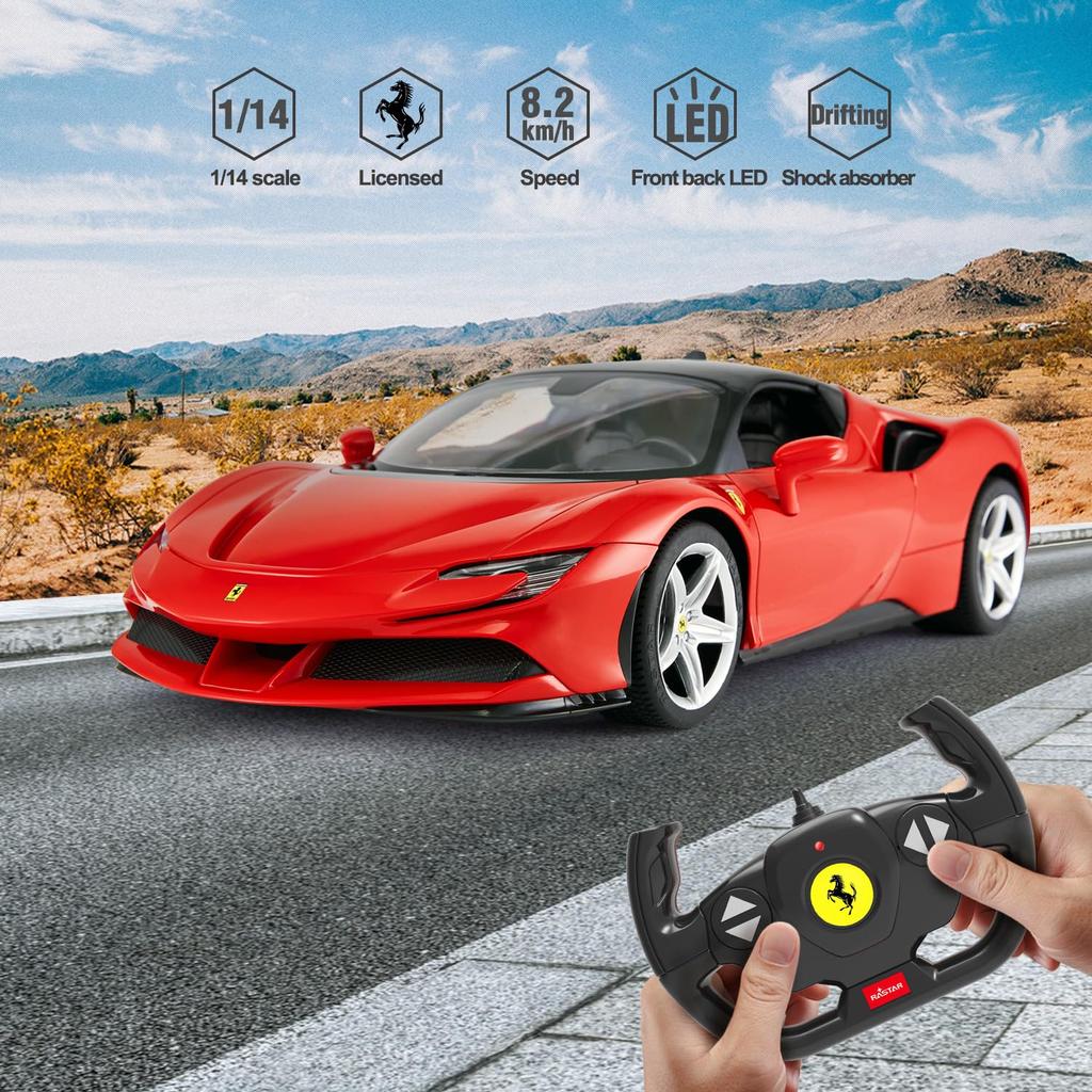 Scale Raster Ferrari SF 90 Stradale Radio Control Ferrari SF 90 Model Car for 1/14 Car, Boys, 2.4G