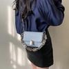 New Niche Solid Color Small Square Bag Fashion Chain PU Bag Shoulder Bag