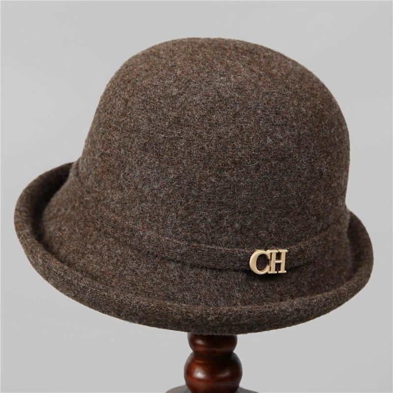 Hat Autumn and Winter Bucket Hat New Top Hat Women's Warm and Cold Wool Basin Hat